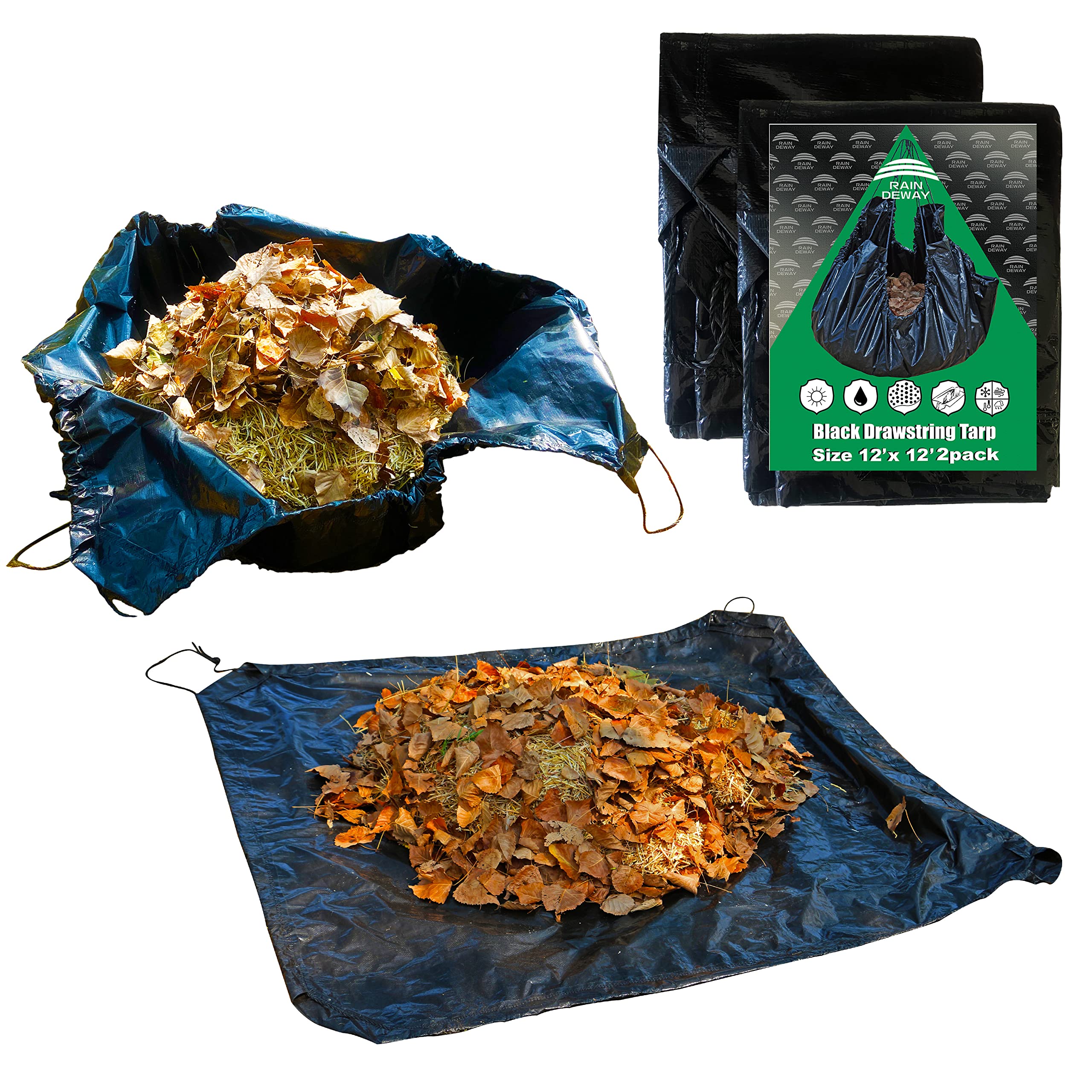 Amazon.com: RAINDEWAY Drawstring Tarp 12x12 Feet (2pack), 9 mil